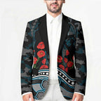 Port Adelaide Power ANZAC Day Blazer Indigenous Dot Art with Poppy Flower Tribute