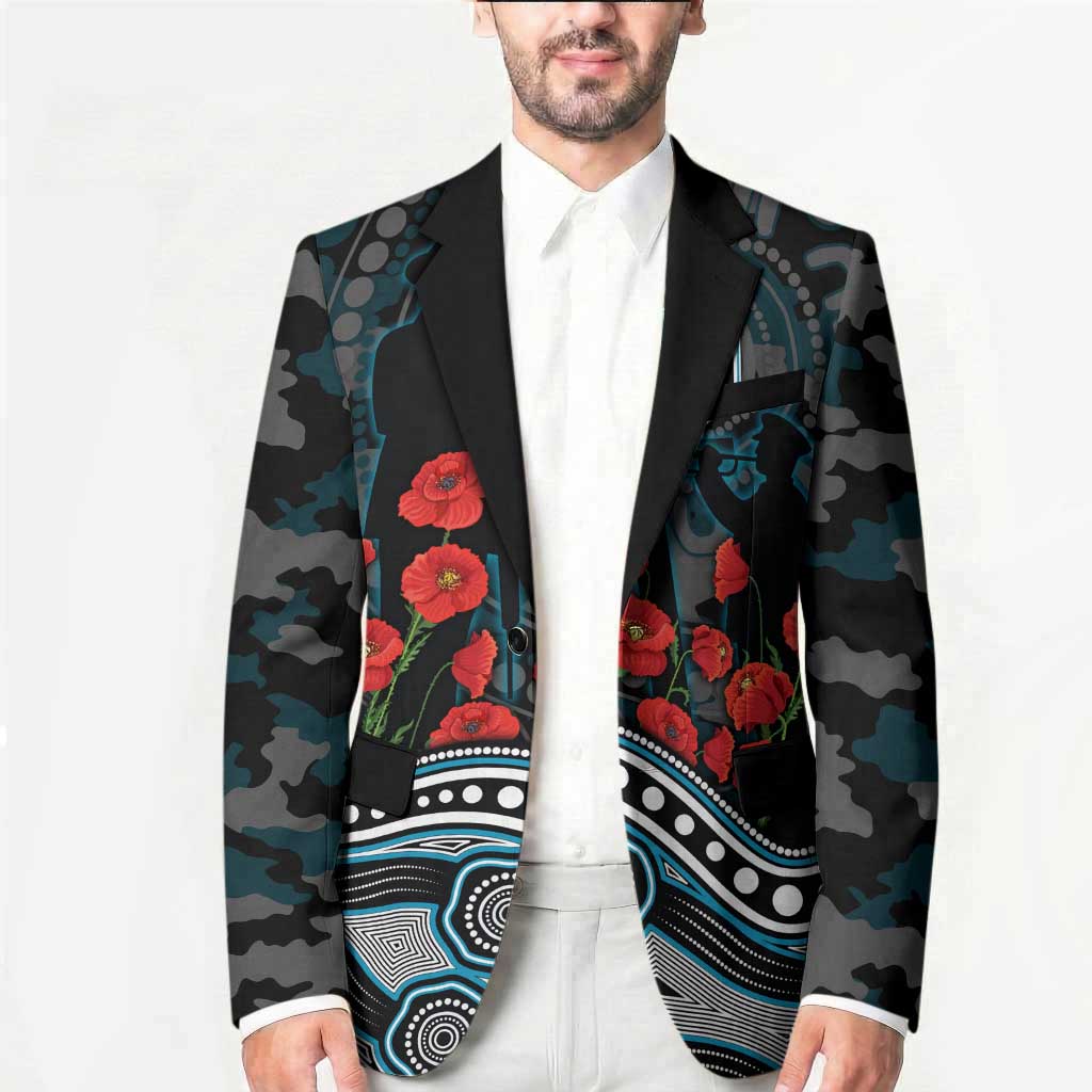 Port Adelaide Power ANZAC Day Blazer Indigenous Dot Art with Poppy Flower Tribute