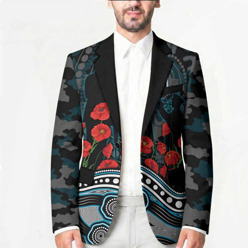 Port Adelaide Power ANZAC Day Blazer Indigenous Dot Art with Poppy Flower Tribute