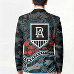 Port Adelaide Power ANZAC Day Blazer Indigenous Dot Art with Poppy Flower Tribute