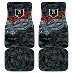 Port Adelaide Power ANZAC Day Car Mats Indigenous Dot Art with Poppy Flower Tribute
