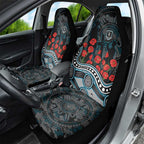 Port Adelaide Power ANZAC Day Car Seat Cover Indigenous Dot Art with Poppy Flower Tribute