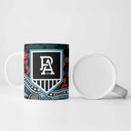 Port Adelaide Power ANZAC Day Ceramic Mug Indigenous Dot Art with Poppy Flower Tribute