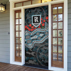 Port Adelaide Power ANZAC Day Door Cover Indigenous Dot Art with Poppy Flower Tribute