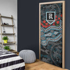Port Adelaide Power ANZAC Day Door Cover Indigenous Dot Art with Poppy Flower Tribute