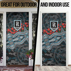 Port Adelaide Power ANZAC Day Door Cover Indigenous Dot Art with Poppy Flower Tribute