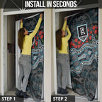 Port Adelaide Power ANZAC Day Door Cover Indigenous Dot Art with Poppy Flower Tribute
