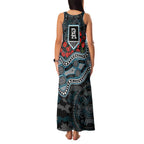 Port Adelaide Power ANZAC Day Family Matching Tank Maxi Dress and Hawaiian Shirt Indigenous Dot Art with Poppy Flower Tribute