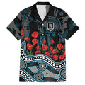 Port Adelaide Power ANZAC Day Hawaiian Shirt Indigenous Dot Art with Poppy Flower Tribute