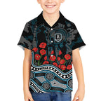 Port Adelaide Power ANZAC Day Hawaiian Shirt Indigenous Dot Art with Poppy Flower Tribute