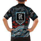 Port Adelaide Power ANZAC Day Hawaiian Shirt Indigenous Dot Art with Poppy Flower Tribute