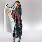 Port Adelaide Power ANZAC Day Hooded Blanket Indigenous Dot Art with Poppy Flower Tribute