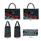 Port Adelaide Power ANZAC Day Leather Bag Indigenous Dot Art with Poppy Flower Tribute