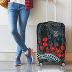 Port Adelaide Power ANZAC Day Luggage Cover Indigenous Dot Art with Poppy Flower Tribute