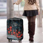 Port Adelaide Power ANZAC Day Luggage Cover Indigenous Dot Art with Poppy Flower Tribute
