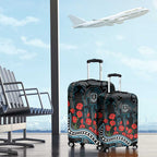 Port Adelaide Power ANZAC Day Luggage Cover Indigenous Dot Art with Poppy Flower Tribute