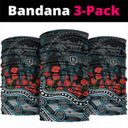 Port Adelaide Power ANZAC Day Neck Gaiter Indigenous Dot Art with Poppy Flower Tribute