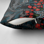 Port Adelaide Power ANZAC Day Pillow Cover Indigenous Dot Art with Poppy Flower Tribute
