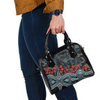 Port Adelaide Power ANZAC Day Shoulder Handbag Indigenous Dot Art with Poppy Flower Tribute