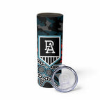 Port Adelaide Power ANZAC Day Skinny Tumbler Indigenous Dot Art with Poppy Flower Tribute