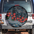 Port Adelaide Power ANZAC Day Spare Tire Cover Indigenous Dot Art with Poppy Flower Tribute