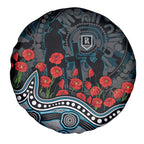Port Adelaide Power ANZAC Day Spare Tire Cover Indigenous Dot Art with Poppy Flower Tribute