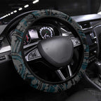 Port Adelaide Power ANZAC Day Steering Wheel Cover Indigenous Dot Art with Poppy Flower Tribute