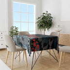 Port Adelaide Power ANZAC Day Tablecloth Indigenous Dot Art with Poppy Flower Tribute