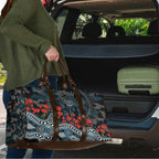 Port Adelaide Power ANZAC Day Travel Bag Indigenous Dot Art with Poppy Flower Tribute