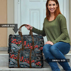 Port Adelaide Power ANZAC Day Travel Bag Indigenous Dot Art with Poppy Flower Tribute