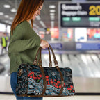 Port Adelaide Power ANZAC Day Travel Bag Indigenous Dot Art with Poppy Flower Tribute