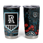 Port Adelaide Power ANZAC Day Tumbler Cup Indigenous Dot Art with Poppy Flower Tribute