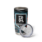 Port Adelaide Power ANZAC Day Tumbler Cup Indigenous Dot Art with Poppy Flower Tribute