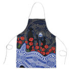North Melbourne Kangaroos ANZAC Day Apron Indigenous Dot Art with Poppy Flower Tribute
