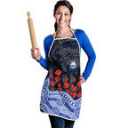North Melbourne Kangaroos ANZAC Day Apron Indigenous Dot Art with Poppy Flower Tribute