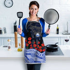 North Melbourne Kangaroos ANZAC Day Apron Indigenous Dot Art with Poppy Flower Tribute