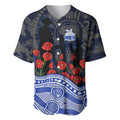 North Melbourne Kangaroos ANZAC Day Baseball Jersey Indigenous Dot Art with Poppy Flower Tribute
