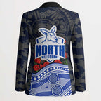 North Melbourne Kangaroos ANZAC Day Blazer Indigenous Dot Art with Poppy Flower Tribute