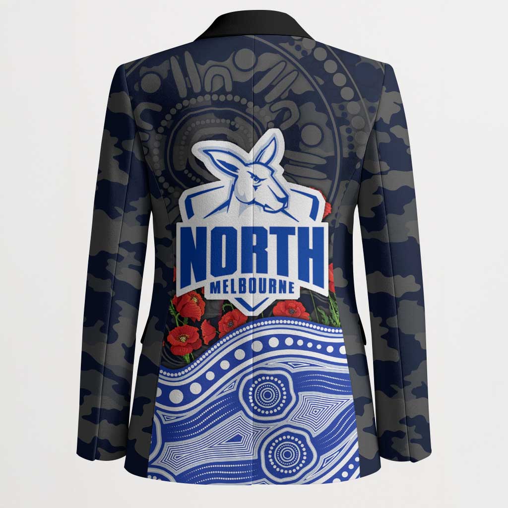 North Melbourne Kangaroos ANZAC Day Blazer Indigenous Dot Art with Poppy Flower Tribute