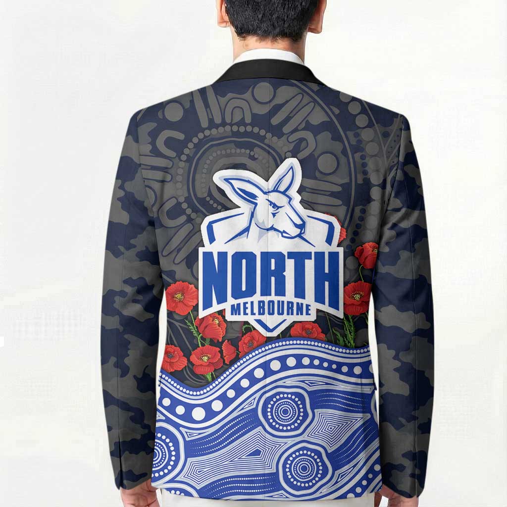 North Melbourne Kangaroos ANZAC Day Blazer Indigenous Dot Art with Poppy Flower Tribute