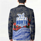 North Melbourne Kangaroos ANZAC Day Blazer Indigenous Dot Art with Poppy Flower Tribute