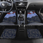 North Melbourne Kangaroos ANZAC Day Car Mats Indigenous Dot Art with Poppy Flower Tribute