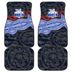 North Melbourne Kangaroos ANZAC Day Car Mats Indigenous Dot Art with Poppy Flower Tribute