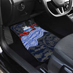 North Melbourne Kangaroos ANZAC Day Car Mats Indigenous Dot Art with Poppy Flower Tribute