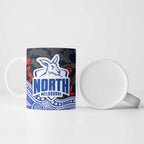 North Melbourne Kangaroos ANZAC Day Ceramic Mug Indigenous Dot Art with Poppy Flower Tribute