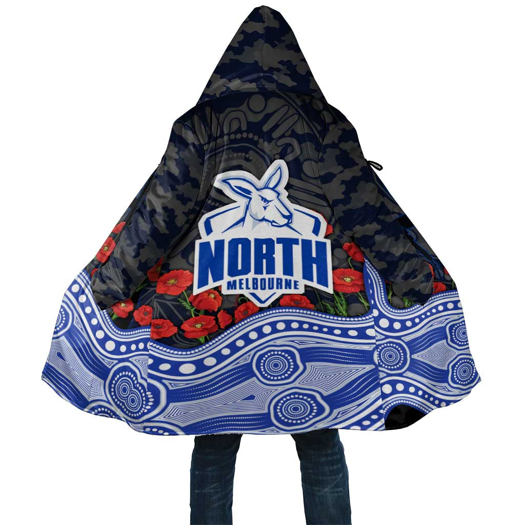 North Melbourne Kangaroos ANZAC Day Cloak Indigenous Dot Art with Poppy Flower Tribute