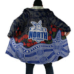 North Melbourne Kangaroos ANZAC Day Cloak Indigenous Dot Art with Poppy Flower Tribute
