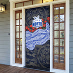 North Melbourne Kangaroos ANZAC Day Door Cover Indigenous Dot Art with Poppy Flower Tribute