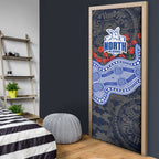 North Melbourne Kangaroos ANZAC Day Door Cover Indigenous Dot Art with Poppy Flower Tribute