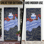 North Melbourne Kangaroos ANZAC Day Door Cover Indigenous Dot Art with Poppy Flower Tribute